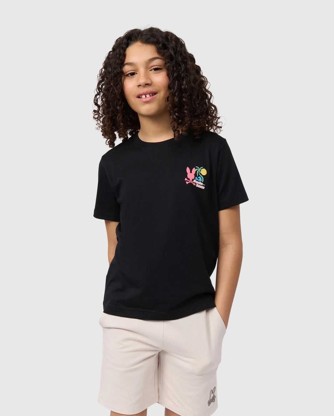 Tees Psycho Bunny Mentz Graphic Tee Noir Enfant | HMK-16108830